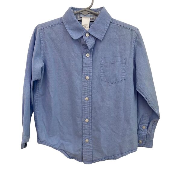 Janie and Jack Boys Size 4 Dress Shirt Long Sleeve Button Front Collared Blue - Picture 1 of 7